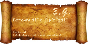 Borovnyák Győző névjegykártya